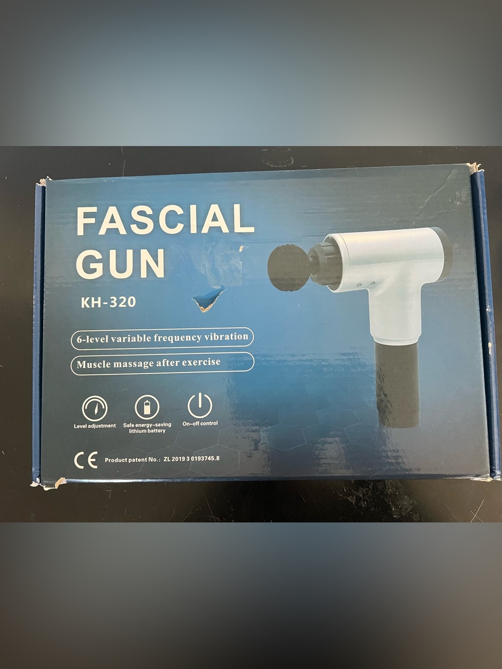 NEW in box Fascial Gun Massage Gun/6 frequency/high intensity/4 heads